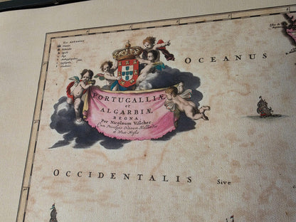 Portugal Karte Poster (1690) - Vintage Algarve Königreiche Wandkunst