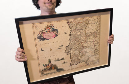 Portugal Karte Poster (1690) - Vintage Algarve Königreiche Wandkunst