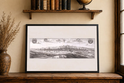 Prag Stadt Poster (1650) - Vintage Prag Gravur Wandkunst