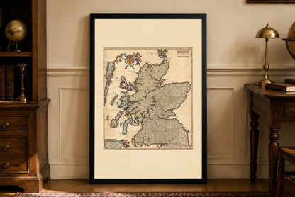 Schottland Karte Poster (1690) - Vintage Schottisches Königreich Wandkunst