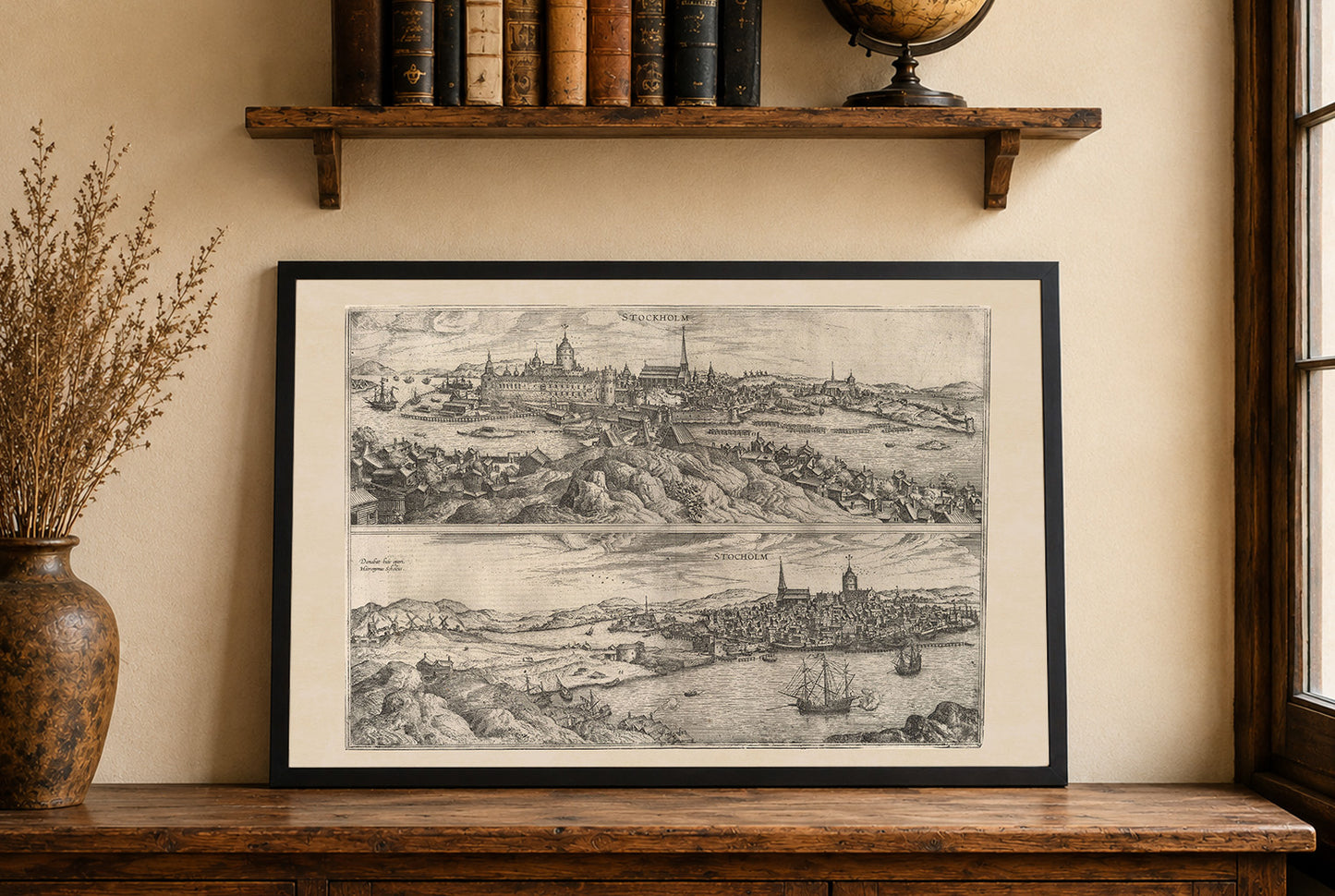 Sztokholm 1588 - druk mapy Braun i Hogenberg „Civitates Orbis Terrarum”