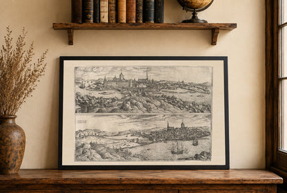 Sztokholm 1588 - druk mapy Braun i Hogenberg „Civitates Orbis Terrarum”