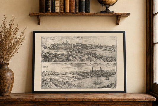 Sztokholm 1588 - druk mapy Braun i Hogenberg „Civitates Orbis Terrarum”