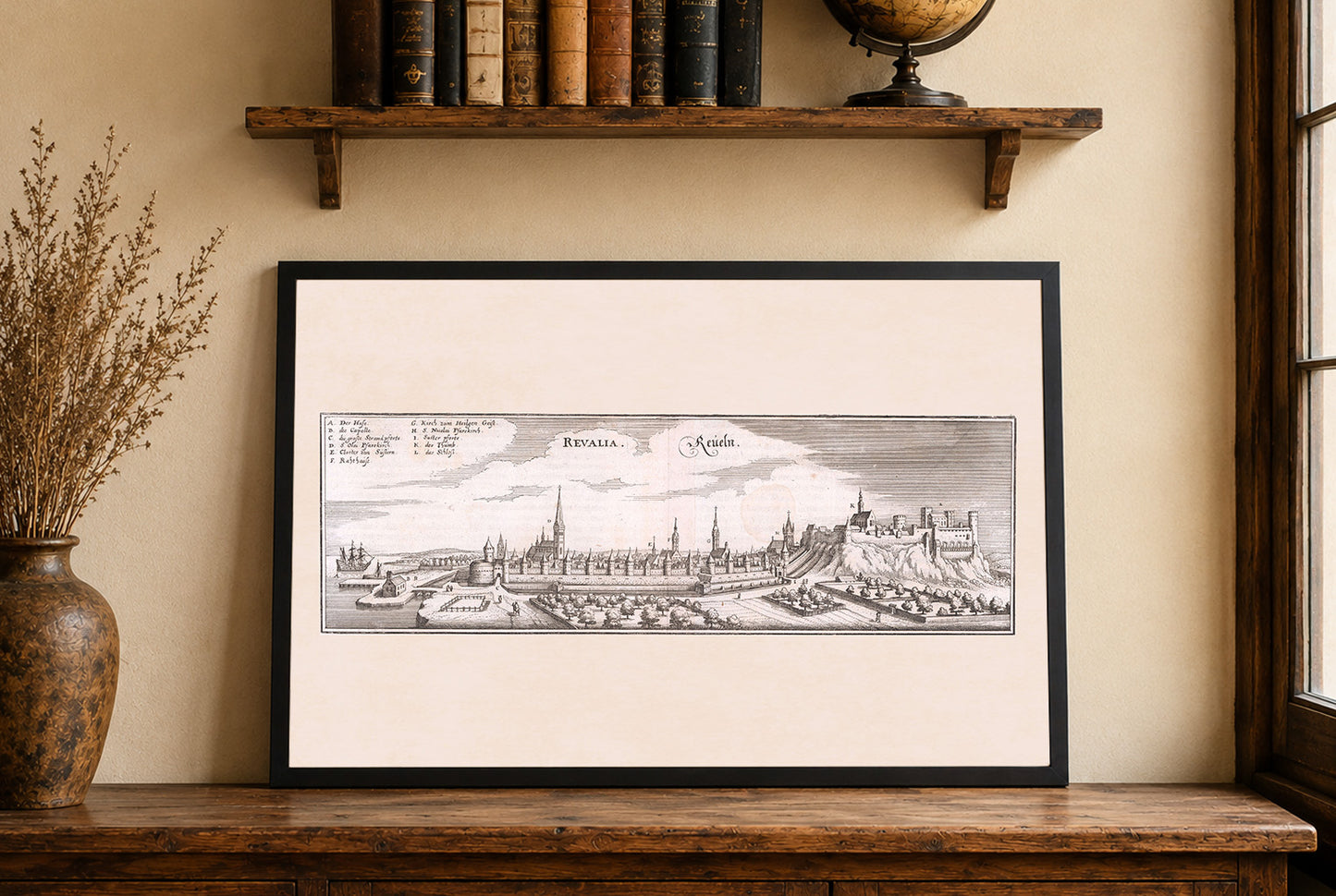 Tallinn Stadtkarte Poster (1652) - Vintage Reval Gravur Wandkunst
