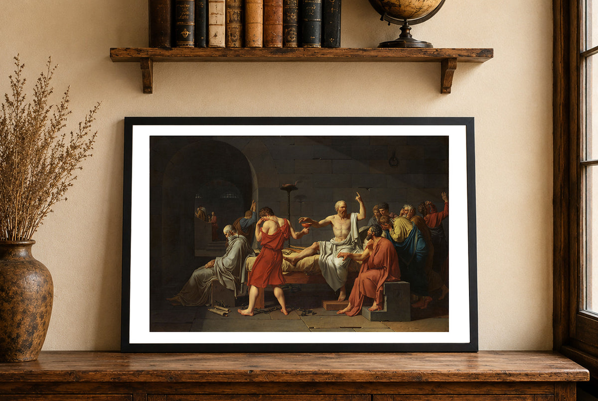The Death of Socrates 1787 - Jacques-Louis David - Ancient Greece Neoclassical Painting Poster