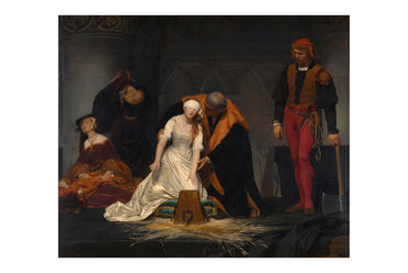 Die Hinrichtung von Lady Jane Grey 1833 - Paul Delaroche - Historisches Gemälde-Poster über das England der Tudorzeit