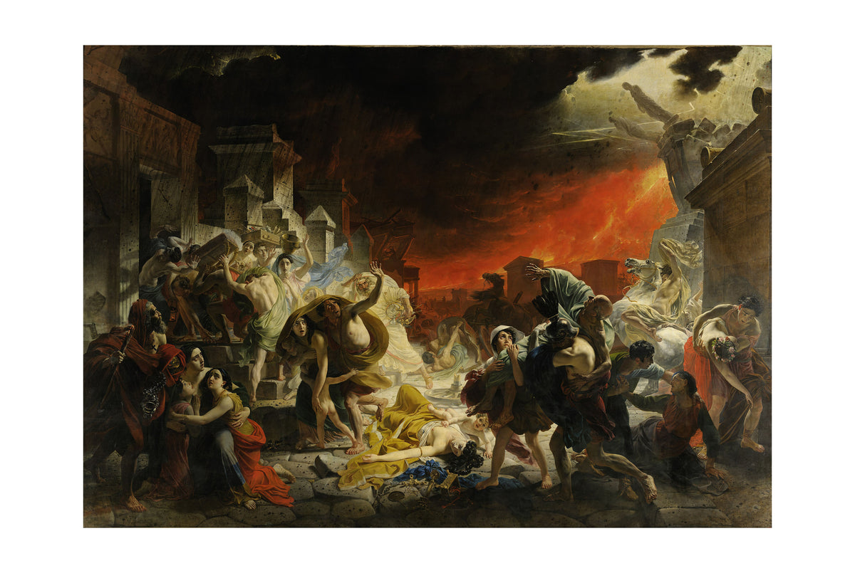 The Last Day of Pompeii 1833 - Karl Bryullov - Mount Vesuvius Eruption Historical Painting Poster