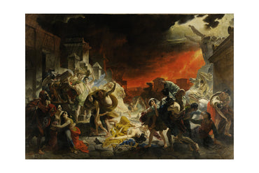 Ostatni Dzień Pompejów 1833 - Karl Briułłow - Wybuch Wezuwiusza - Historyczny Plakat z Obrazem