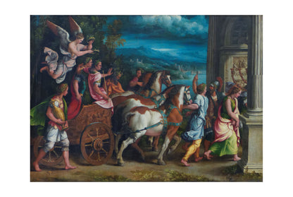 Le Triomphe de Titus et Vespasien - Giulio Romano - Empire Romain - Affiche Peinture Historique