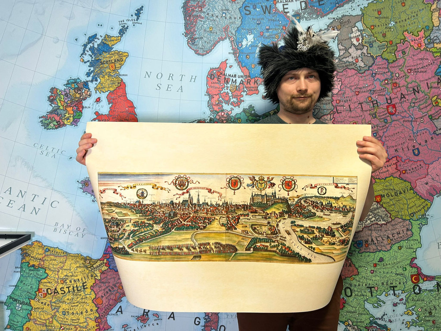 Vintage Krakow Map Wall Art - 1618 Cracovia Metropolis Engraving Print
