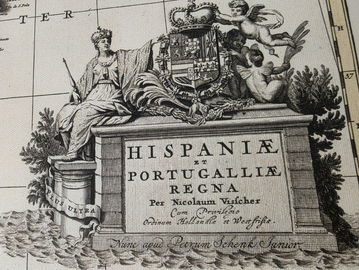 Vintage Karte von Iberien 1740 - Historische Wandkunst von Spanien und Portugal