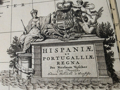 Vintage Karte von Iberien 1740 - Historische Wandkunst von Spanien und Portugal