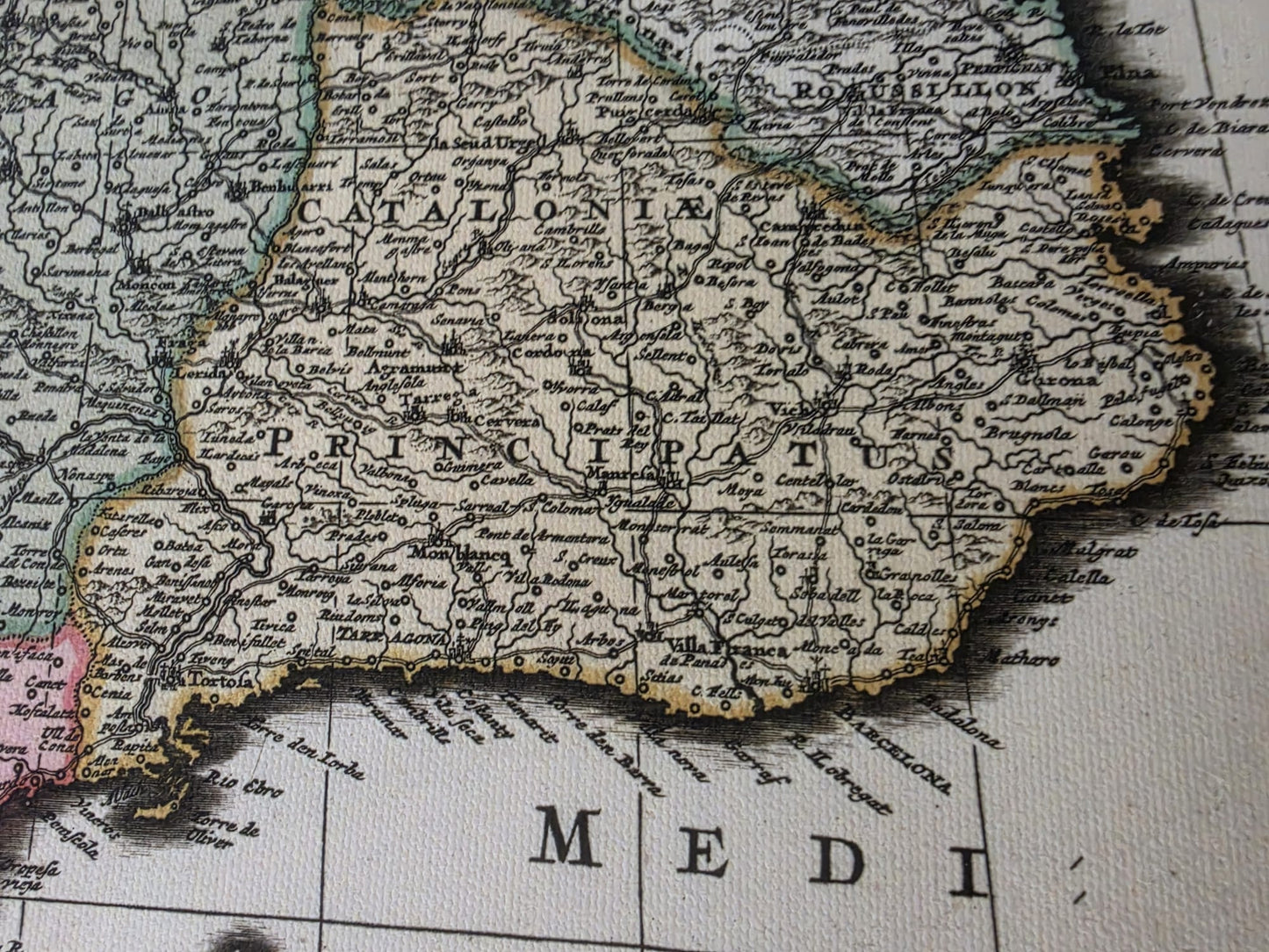 Vintage Karte von Iberien 1740 - Historische Wandkunst von Spanien und Portugal