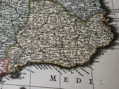 Vintage Karte von Iberien 1740 - Historische Wandkunst von Spanien und Portugal
