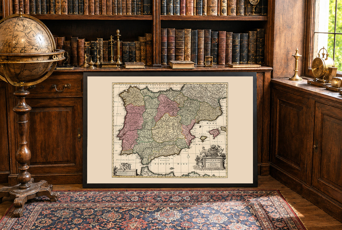 Vintage Karte von Iberien 1740 - Historische Wandkunst von Spanien und Portugal