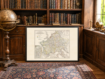 Poster Carte de l’Empire Carolingien - Décoration Murale Historique de l’Europe Médiévale