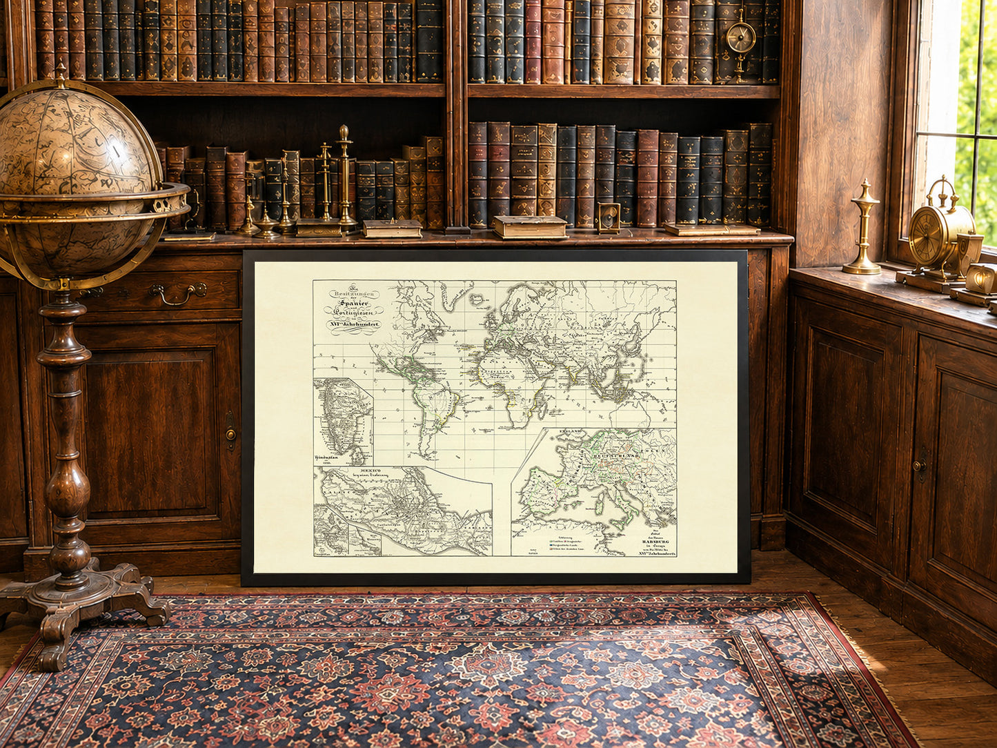 1854 Spanish & Portuguese Colonial Empire Map - Vintage Historical Atlas Print
