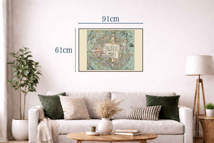 1935 Tenochtitlan Map Poster - Strategy Maps