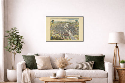 Paris 1620 - by Caspar Merian - Historical Bird’s-Eye City View Poster