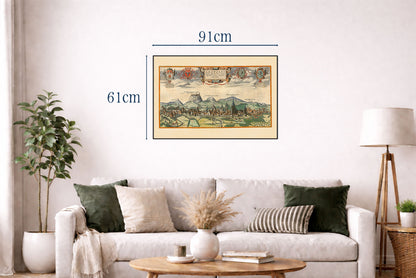Lviv City Map Poster (1618) - Vintage Leopolis Engraving Wall Art