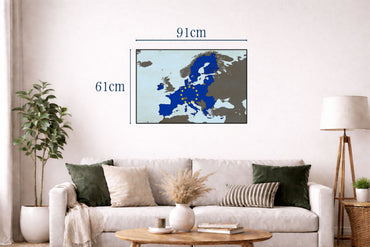 Modern European Union Map Print - EU Countries Borders Wall Art Poster