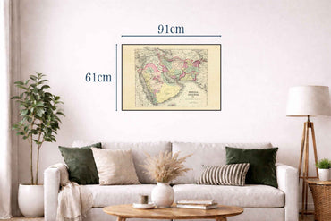 1856 Persia Arabia Map Poster - Hand-Colored Regions Including Iran, Arabia and Afghanistan - Strategy Maps