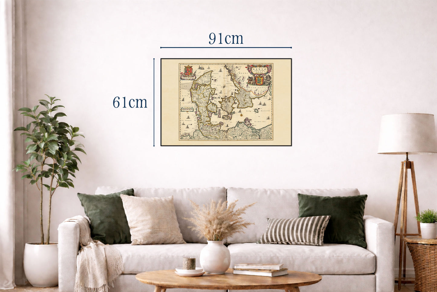 1690 Denmark Map Print - Historic Kingdom Boundaries Illustration