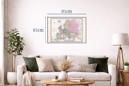 Europa 1862 – mapa historyczna z epoki nacjonalizmu