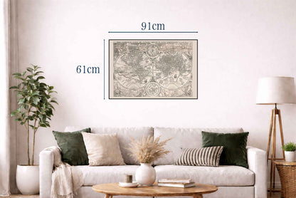 1594 World Map “Orbis Terrarum Typus” - Decorative Double Hemisphere Print - Strategy Maps
