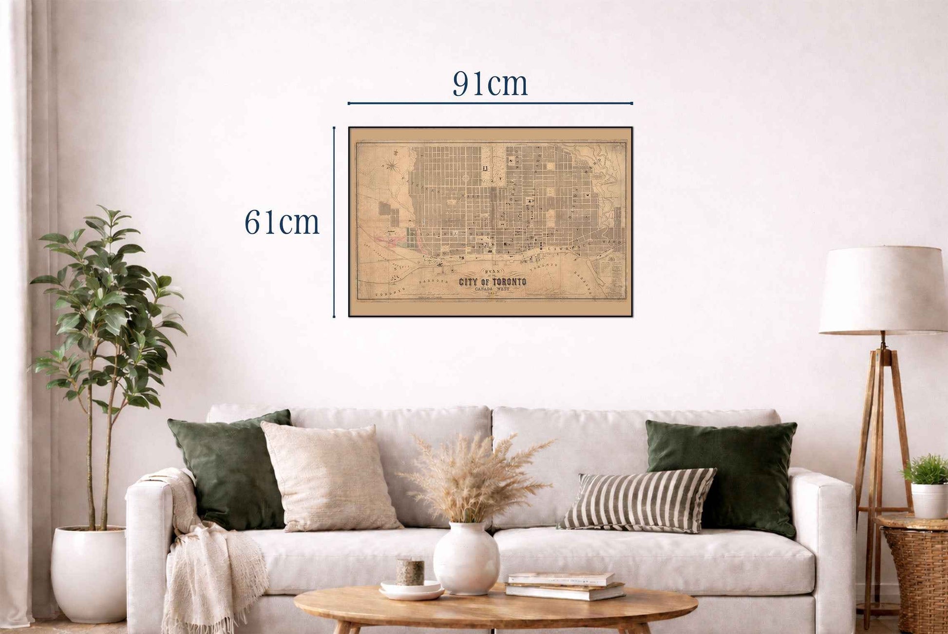 1857 Toronto Map Poster - Large Format City Plan with Ward Boundaries, Institutions and Waterfront - Strategy Maps