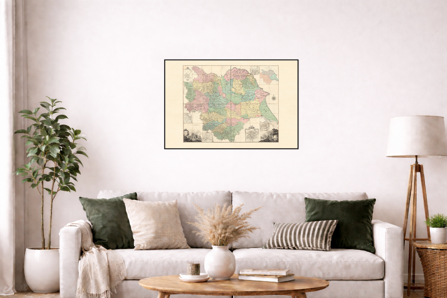Yorkshire County Map Poster (1772) - Thomas Jefferys Vintage England Wall Art