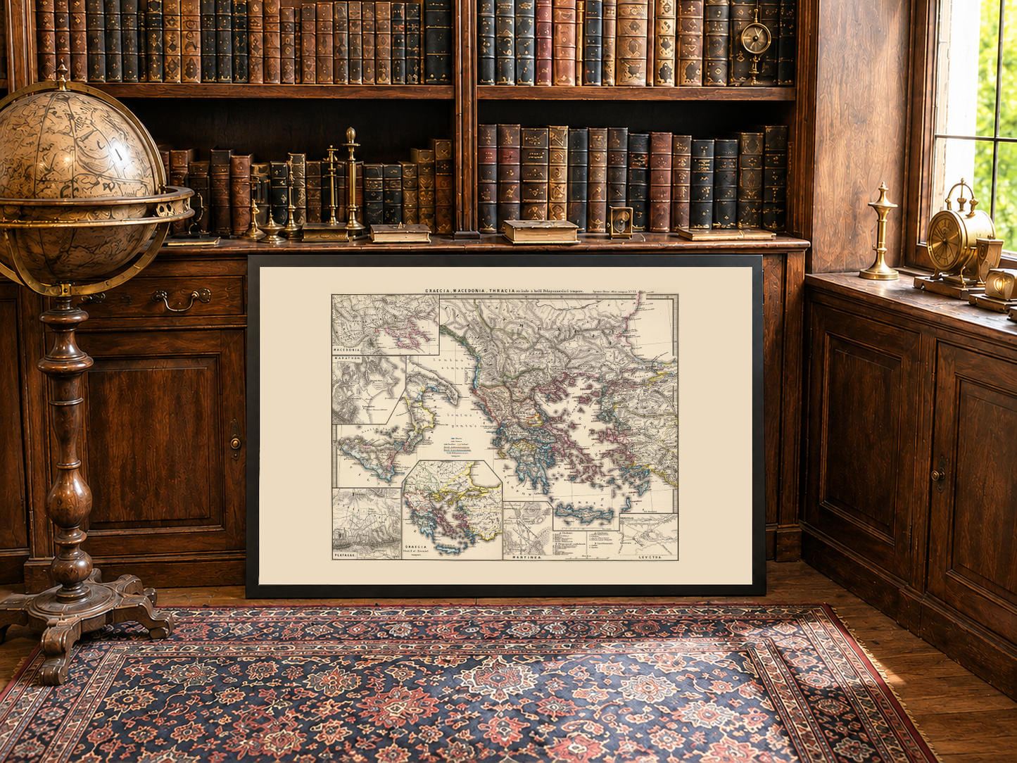 Ancient Greece Map Poster - Vintage Greek & Macedonian Historical Atlas Wall Art