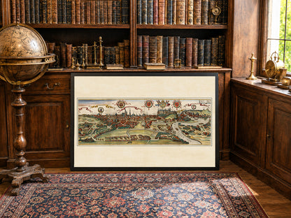 Vintage Krakow Map Wall Art - 1618 Cracovia Metropolis Engraving Print