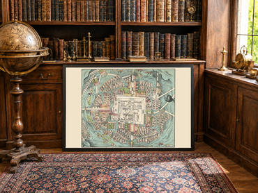Plakat z Mapą Tenochtitlán z 1935 Roku