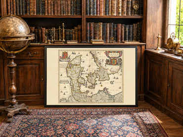 1690 Denmark Map Print - Historic Kingdom Boundaries Illustration
