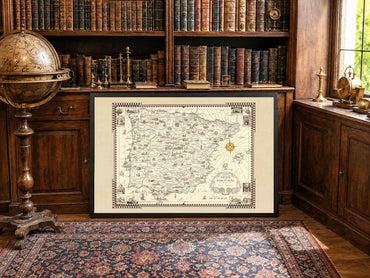 Spain & Portugal Pictorial Map Poster (1935) - Vintage Iberian Peninsula Wall Art