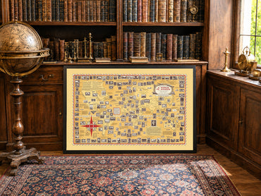 Poster A World of Stamps (1947) - Décoration Murale Vintage de Philatélie et Histoire Postale