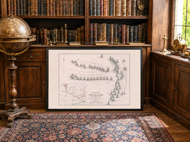 1805 Battle of Trafalgar Cartography Print - Historic Naval Map with Fleet Positions