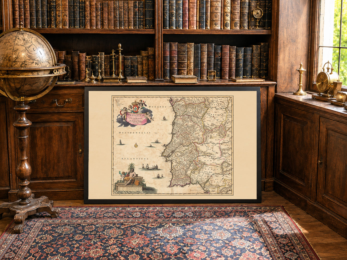 Portugal Karte Poster (1690) - Vintage Algarve Königreiche Wandkunst