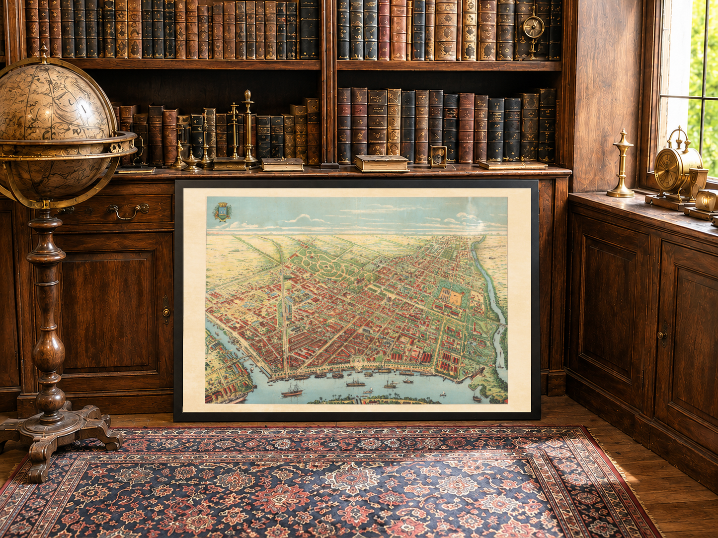 Saigon 1902 Map Poster - Panoramic View of Ho Chi Minh City with River, Boulevards and Port Activity