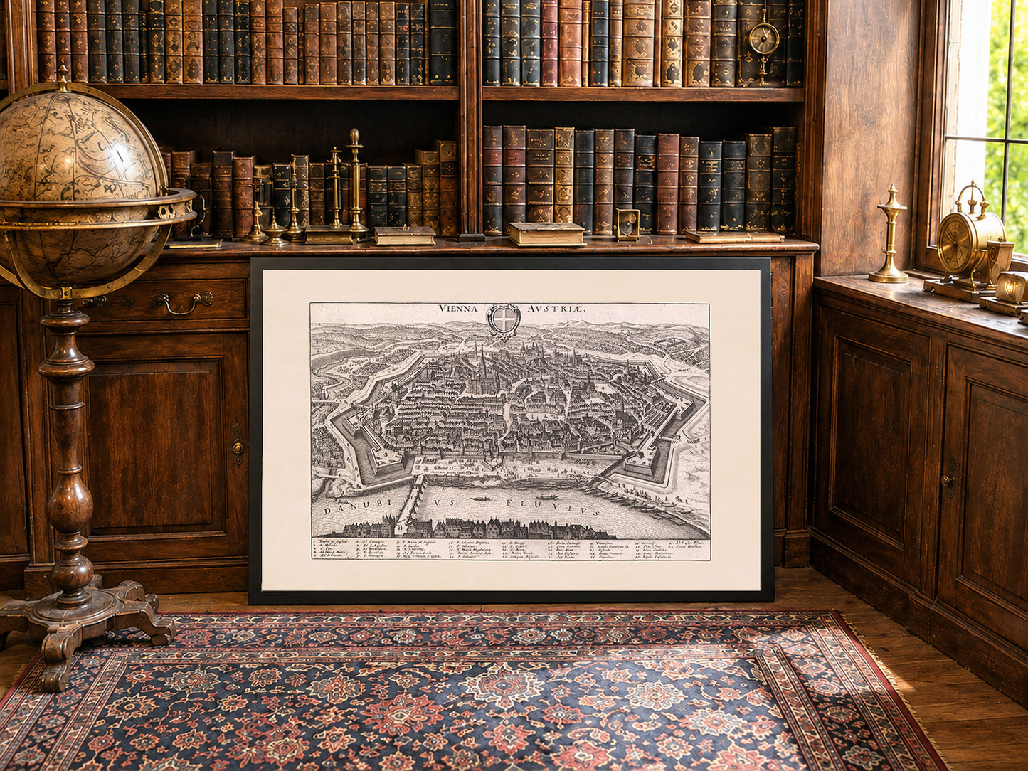 1649 Vienna Map Print by Matthäus Merian - Vintage Austria City Engraving Wall Art